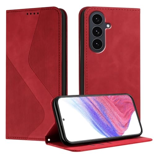 Étui pour Samsung Galaxy A33 5G rouge compagnon de voyage portefeuille cuir rabat aimanté