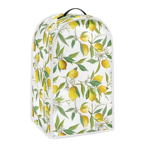 Image of Yellow Lemon Blender Dust Cover, Anti Fingerprint Polyester Stand Mixer or Coffee Maker Appliance Protector, Machine Washable Blender Cover for Kitchen Appliance