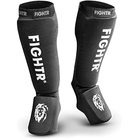 FIGHTR® Shin Guards - Ideal Fit and Padding | shin Protection for Kicks in Kickboxing, MMA, Muay Thai and Other Combat Sports Cover