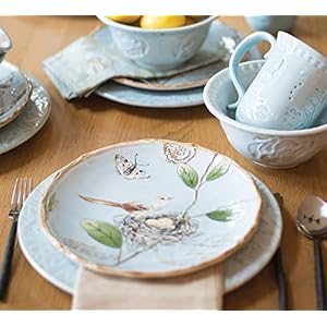 Fitz and Floyd Toulouse Accent Salad Plates, Set of 4, 9-Inch, Blue Fitz and Floyd Toulouse Accent Salad Plates Set of 4 9 Inch Blue