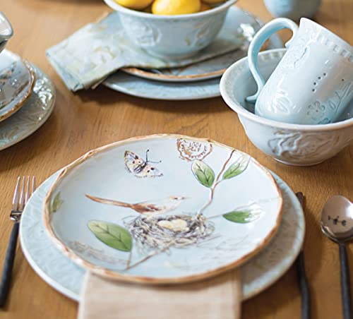 Fitz-and-Floyd-Toulouse-Accent-Salad-Plates-Set-of-4-9-Inch-Blue Fitz and Floyd Toulouse Accent Salad Plates Set of 4 9 Inch Blue