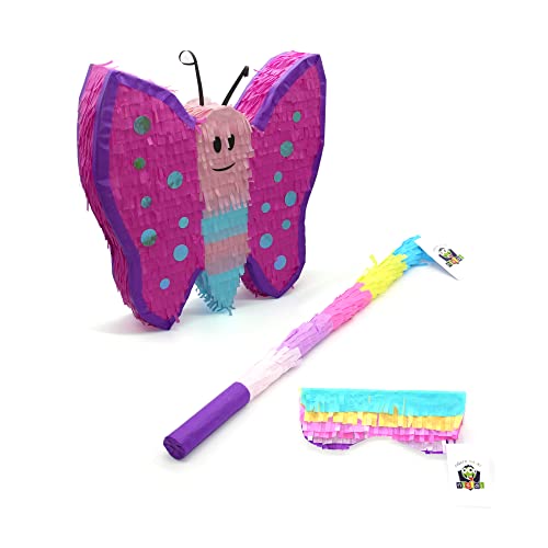 Nislai® Pinata Set papillon | pour les fêtes d'anniversaire des filles | Pinata anniversaire | Parfait cadeau Pinata | Pour un anniversaire ou décoration de...