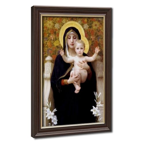 Toile La Madone des lys Bouguereau cadre suspendu pour petit mur vide