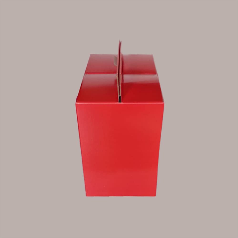 Lucgel Valigetta Porta Panettone Bottiglia Dolci - Scatola Regalo Natalizia Elegante - Strenne Natale Pasqua - 10 Pezzi Carta Rosso Merry Christmas 330x250H350mm