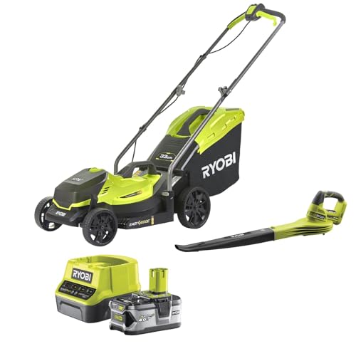 Ryobi R18LMLT1825L40 Kit tondeuse à gazon, souffleur et batterie (1x4.0Ah)