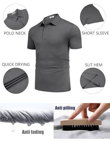 Image of COOFANDY Men's Polo Shirt Golf Quick Dry Performance Short Sleeve Moisture Wicking Athletic Polo Collared Tennis T-Shirt