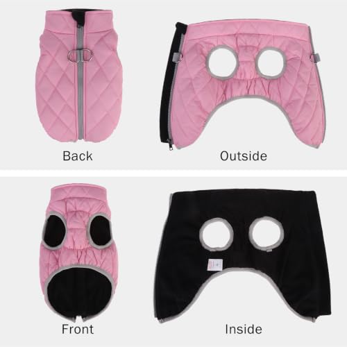 Image of SCENEREAL Winter Dog Vest Coat with Harness Built in