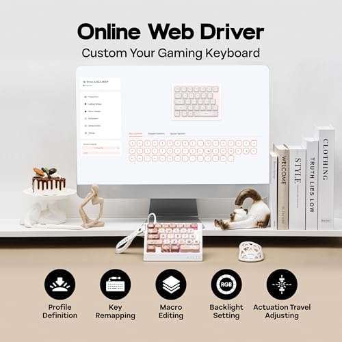 Image of MechLands AJAZZ AK029 One Handed Gaming Keyboard, 8Khz Polling, 29 Keys Rapid Fast Wired Keyboard, SOCD & DKS, Magnetic Switch, Adjustable Actuation, RGB Backlits, Aluminum Plate (White Brown)