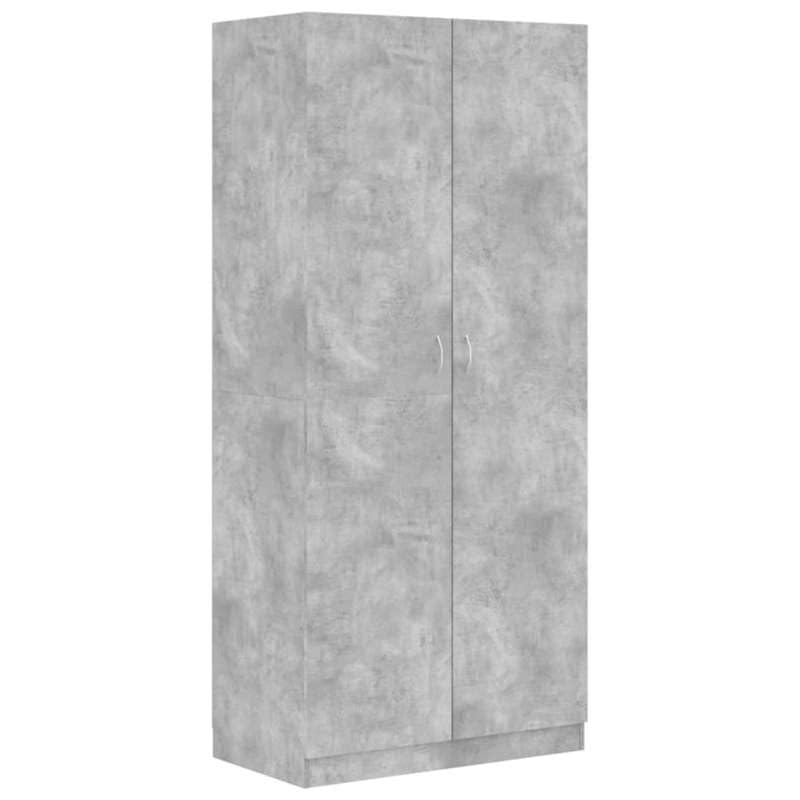 Eleganz Armario gris hormigón 90 x 52 x 200 cm de material de madera – Armario moderno para dormitorio y salón, ahorra espacio y elegante
