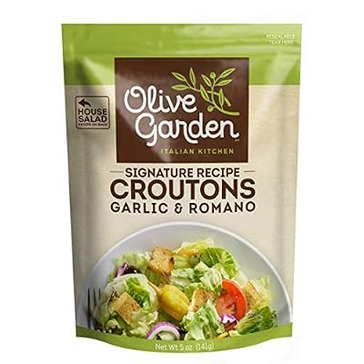 Olive Garden | Garlic & Romano Seasoned Croutons | 5 Ounce, Pack of 9 | Crunchy Salad Topper