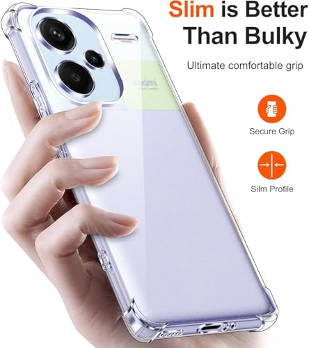 Image of Lustree Redmi Note 13 Pro Plus Back Cover Transparent Case | Clear TPU Shockproof Case with Four Corner Protection & Raised Camera Guard | Slim Protective Cover for Redmi Note 13 Pro Plus