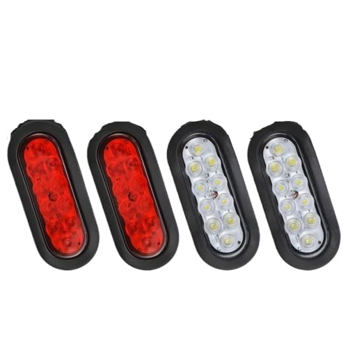 Feu arrière voiture remorque LED 12V rouge blanc avec support ovale x4