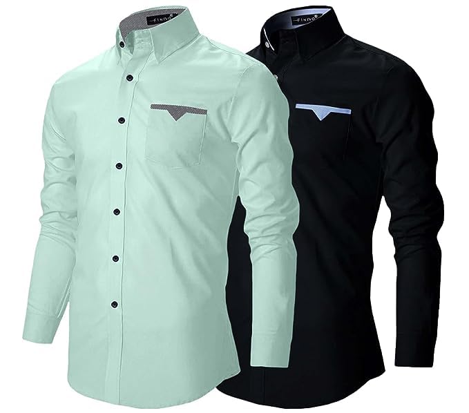 Image of FINIVO FASHION Men's Solid Regular Fit Shirt