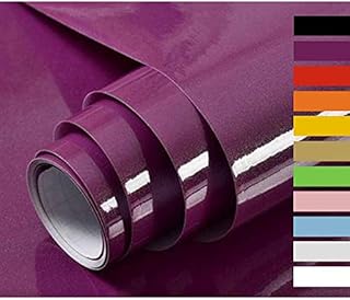 Hode Grey Furniture Sticker Self Adhesive Wallpaper Sticky Back Plastic Roll Glossy Glitter Effect Vinyl Film for Walls Doors Windows 60X500cm