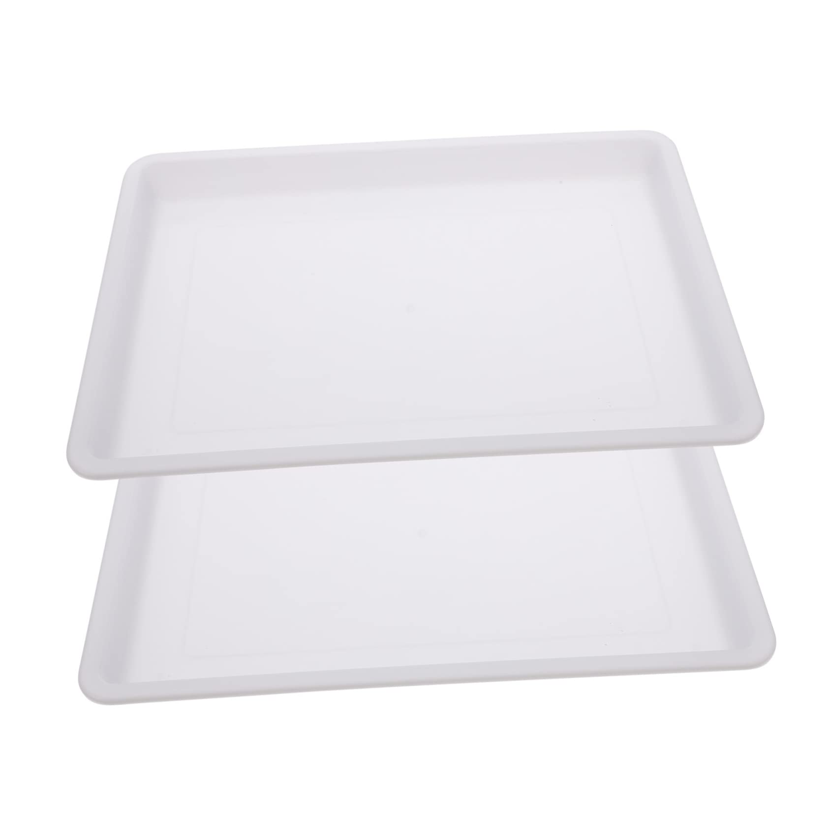 Veemoon 2Pcs Plastic Painting Trays Easy to Clean DIY Art Plates for High Edge Prevent Spills for Watercolor and Pigment Use for Creative Projects