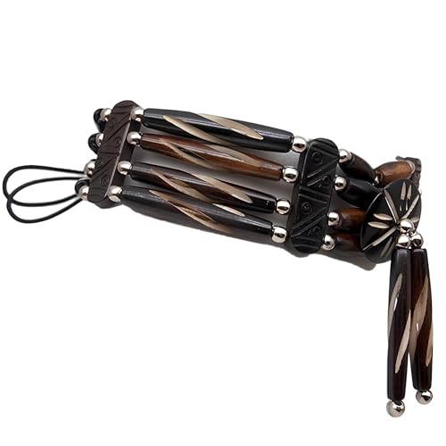 outROAR Gear American Indian Style Bone Choker Necklace, 4 Row Slotted Mocha Traditional Hairpipe Beads, Unisex Adjustable3