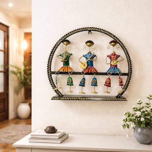 Image of Framing Hub - Handcrafted Iron Metal Wall Art Musician Frame for Home Decor | Traditional Tribal Musical Wall Hanging for Living Room, Office & Hall