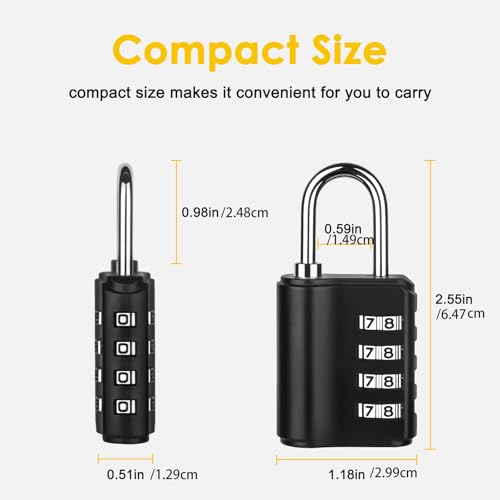 Image of Combination Lock Outdoor with Key Outdoor Waterproof, 4 Digit Padlock for School Gym Sports Locker,2 Pack Padlock with Hasp Storage, Combination Padlock, Cabinet Doors, Fence, Garage