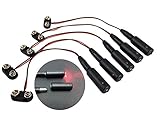 5 Pack, Red LED 9 Volt Battery Operated Micro Effects Light for Scenery Props and Models