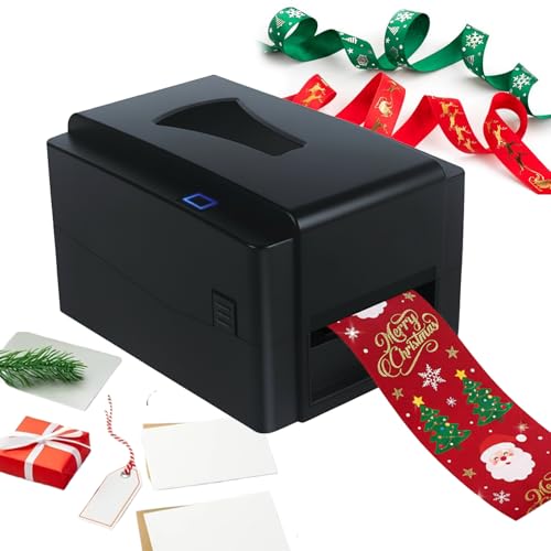 HCAUYNN Stampante Digitale a Nastro da 300 DPI, Stampante Termica per Etichette, Macchina per la Stampa di Nastri di Raso con Supporto, Supporta Oltre 50 Lingue per Confezioni Regalo