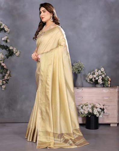 Image of Yashika Women's Banarasi Kanjivaram Silk Woven Saree with Blouse Material|| Pongal Special South Indian kerala Sarees