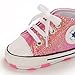 yibubu Baby Shoes Glitter Canvas Sneakers Fashion Shiny Lace-Up Infant Girl Shoes, Soft Sole Crib Shoes for First Walkers (0–18 Months) (Pink, Infant, 18 Months, Age, US Footwear Size System, Medium)