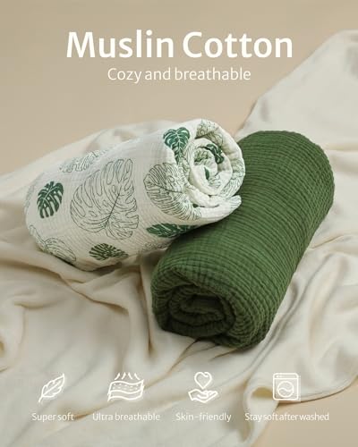 Blissful Diary BZGBTZ Muslin Crib Sheets For Girl Boy thumb #1