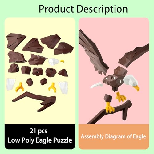 3D Magnetic Puzzle,Magnetic Animal Puzzle Toys for Adult,Eagel Model Collectible Novelty Desk Decor Toy — view 4