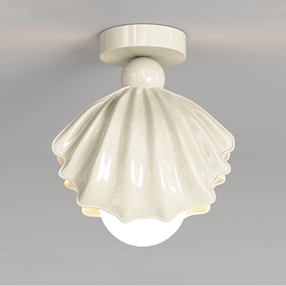 Plafonnier semi-encastré en résine pour illuminer votre entrée style crème