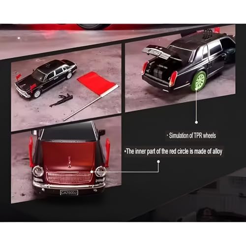 Image of 22 CM 1:24 Scale Hongqi Style Car Transformation Toy Figure for Kids - Manual Robot & Car 2-in-1 Action Toy, Large Size Non-Electric No Battery Required, Black Vehicle Toy, Boys Gift Age 5+