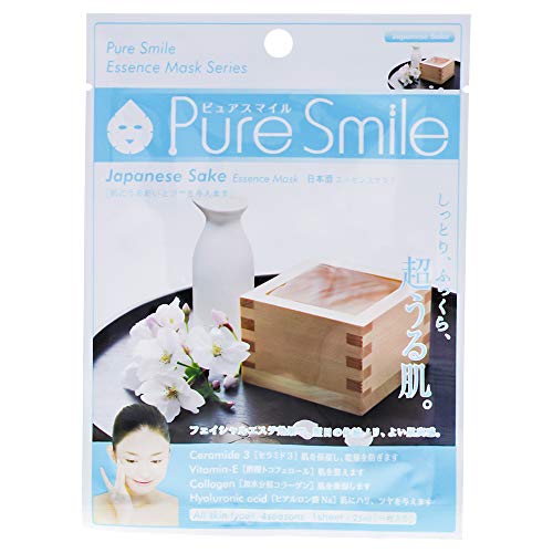 Pure Smile Essence Mask for Women, Japanese Sake, 0.8 Ounce