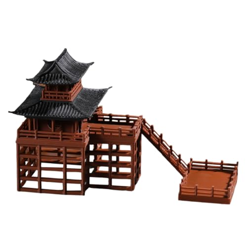 Modèle de bâtiment sur pilotis pour aquarium et décor de jardin intérieur zen