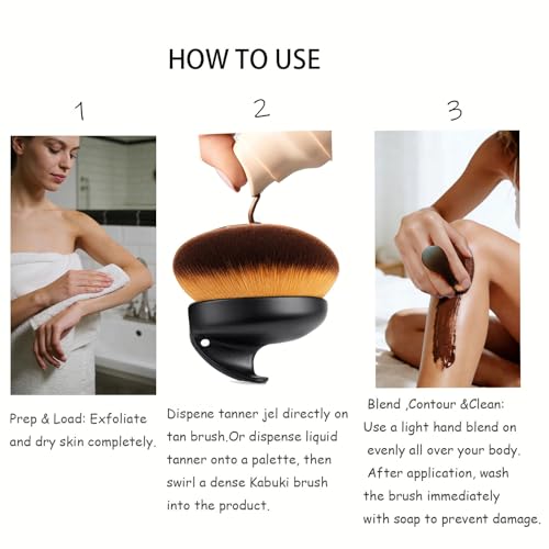 Image of Extra Large Body Make Up Brush for Self Tanner & Body Makeup, Soft Dense Bronzer Brush for Legs, Back & Face, Wet Dry Foundation Applicator with Ergonomic Handle