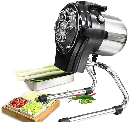 Commercial Electric Vegetable Chopper, 110W Scallion Slicer & Food Processor, Adjustable 1-5mm Thickness, 6000RPM for Quick Veggie, Onion, Garlic, Ginger, Potato Prep