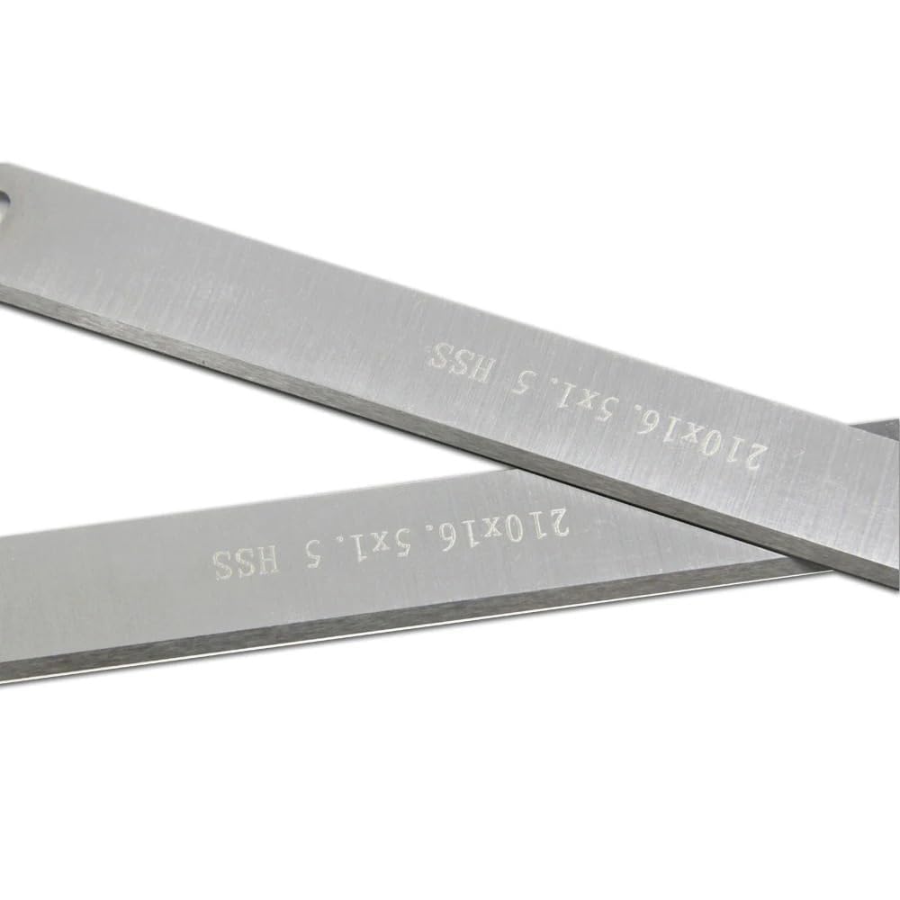 4 Pièces HSS Lames De Raboteuse 210mm, 210mm fers de rabot Pour Raboteuse Machines De Travail Du Bois, 210 x 16,5 x 1,5mm