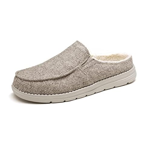 Bruno Marc Men's Moccasin Slippers Mule House Slippers Indoor Outdoor Loafers Sherpa Lining Slip-on Shoes, Grey, Size 8 US/7 UK SBSL222M Cover