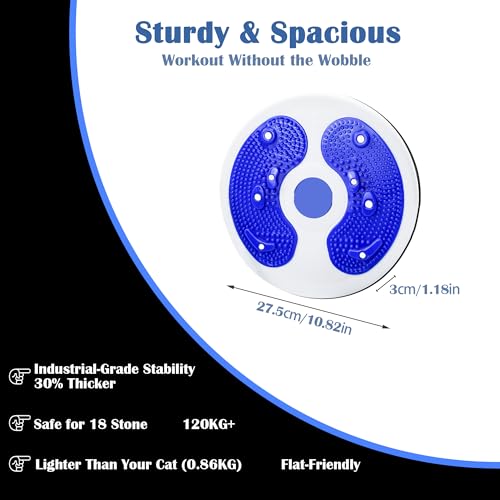 Kikuo Twist Waist Disc Board mit Kordelzug, Taillenabnehmendes Multifunktions-Magnet-Balance-Board-Pedal, Widerstandsbänder Massage-Fußsohle Heimfitnessgeräte, Aerobic-Übungen Fitness-Zubehör