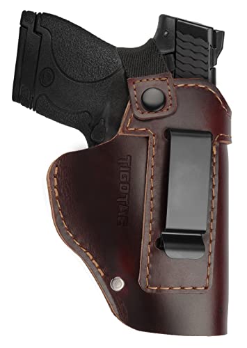 Universal Iwb Strap Leather Holster For Glock 17 19 43, Taurus G2C G3C, M&P Shield, Sig P365 P320, Ruger Lc9 - Adjustable Retention Holster For Subcompact & Compact & Full Size Pistols Right Hand #TOP5