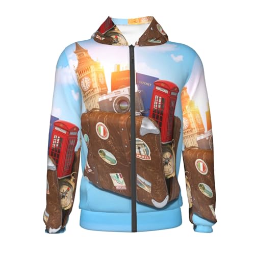 Trip to London Kid Hoodies Boys Zip Up Sweatshirts Girls Pullover with Pocket2