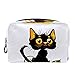 Produktbild TIZORAX Schwarze Katze auf Halloween Kürbis Make-up Tasche Kulturbeutel für Frauen Hautpflege Kosmetik Handy Tasche Reißverschluss Handtasche