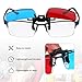 MECCANIXITY Red Blue/Cyan 3D Clip-on Glasses, Anaglyph 3D Viewing Glasses Hanging Frame Square for Movies Theater Games TV Photos Projector