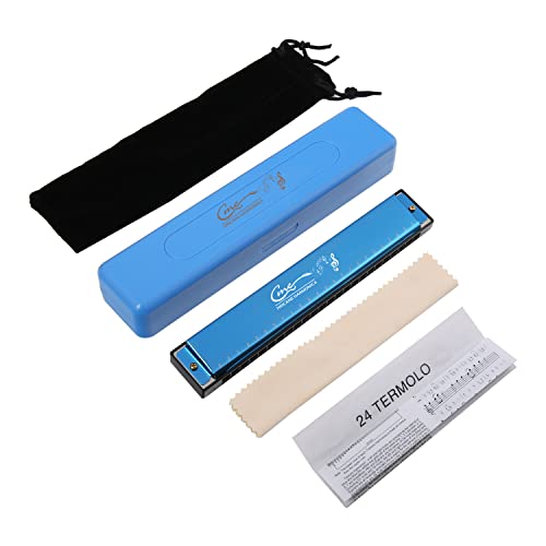 Dégagement Harmonica C 24 Trous Diatonic Dual Tremolo Harmonica avec Etui pour Débutant par Afuaim (Bleu) - Les Beatles, Paul McCartney, John Lennon, RIngo Starr, George Harrison Dégagement Harmonica C 24 Trous Diatonic Dual Tremolo Harmonica avec Etui pour Débutant par Afuaim (Bleu) – Image 3