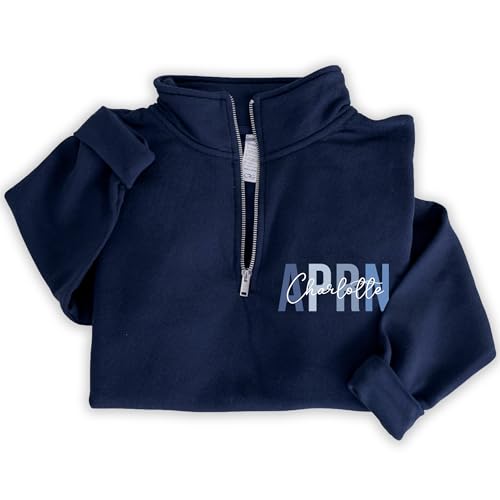 Personalized Nurse Quarter Zip Sweatshirt, Custom Nursing Hoodie with Name, Nurse Sweashirt, Nurses Week Gifts