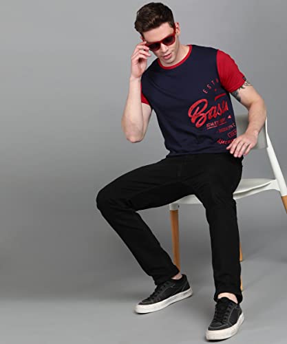 Image of Urbano Fashion Men's Graphic Printed Round Neck Half Sleeve Slim Fit Cotton T-Shirt