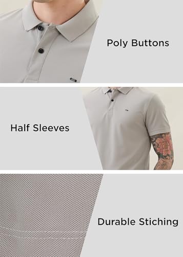 Image of Nostrum Cotton Half Sleeve T-Shirt for Men Boys, Regular Fit, Cherry, Stylish Mens T-Shirts, Polo T Shirt for Man, Collar T Shirts for Men