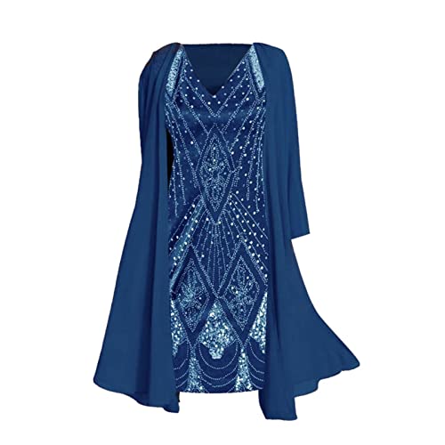 Ensemble ensemble femme jupe robe chemise imprimée bleue taille M