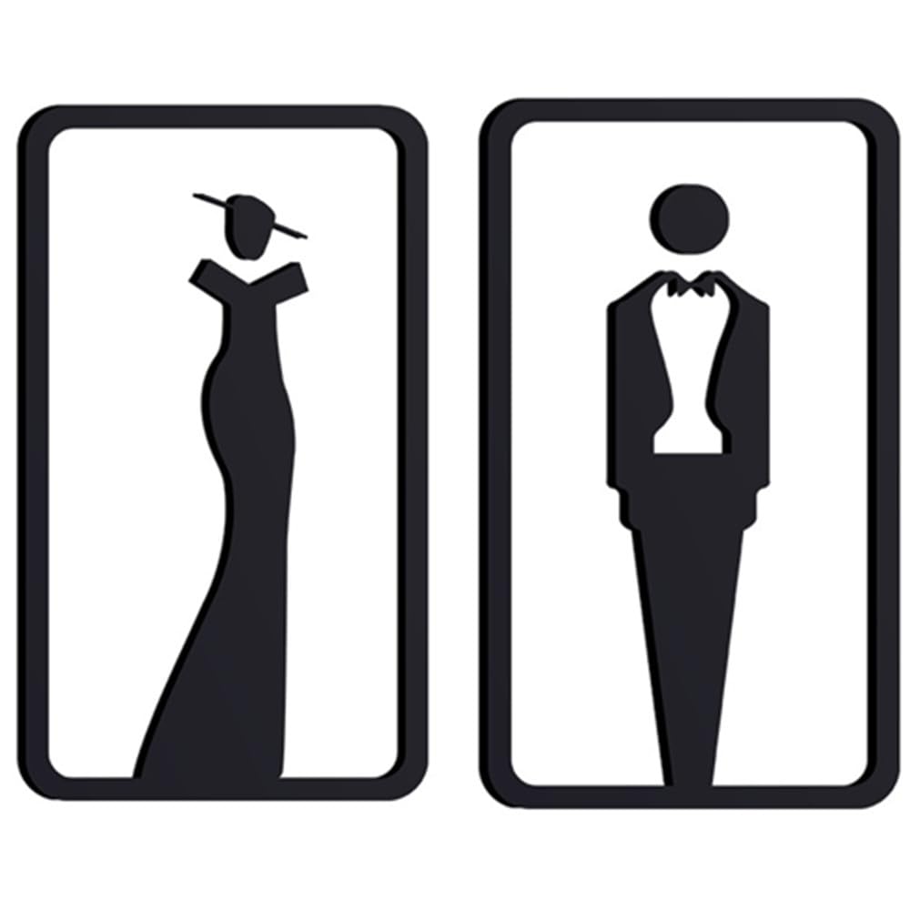 Cartello Per Porta Bagno Donne VSafety 'Ladies' 30x10 Cm: Plastica Rigida E Scritta Indelebile