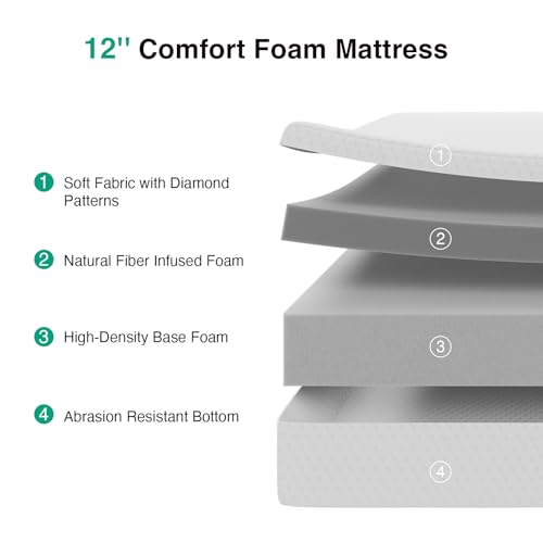 Image of Novilla Full Size Mattress 12 Inch, Full Memory Foam Mattress
