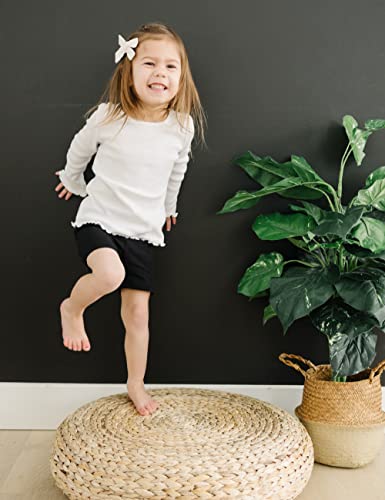 My Way Toddlers & Girls Bike Shorts Cotton & Spandex — Biker Shorts For Under Dresses, Cartwheel & Dance - 3 Pk Black, H Grey, And White 8 #TOP5