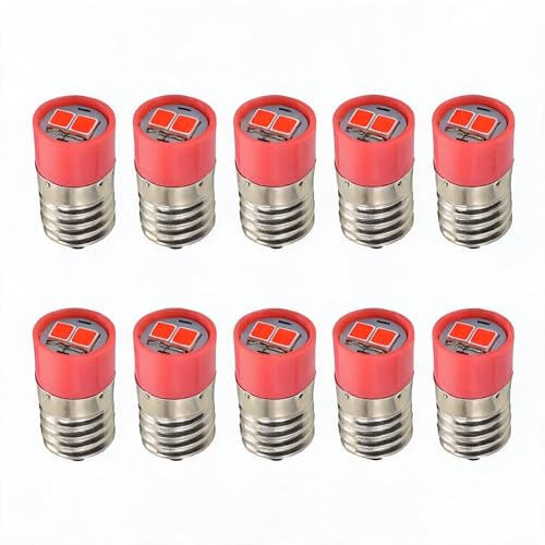 10�p�b�NE10�x�[�XLED�d��1W 6V 12V 24V 36V 48V 60V DC�E�H�[���z���C�g�N�[�����b�h�C�G���[�u���[�O���[�������v�p�C���W�P�[�^���C�g(Red,LED-24V)